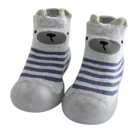 

Slippers for Boys Kids Toddler Baby Boys Girls Solid Warm Knit Soft Sole Rubber Shoe Socks Slipper Stocking Soft Shoes Socks