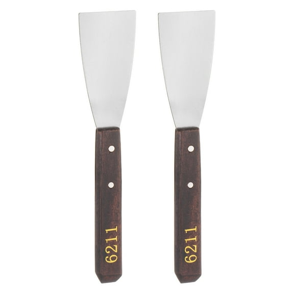 Uxcell 2 Pieces No.6211 Painting Palette Knife Stainless Steel Flat Spatula Paint Pallet Knife Scraper