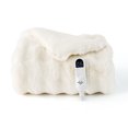 thumbnail image 3 of U by Bedsure Electric Throw Heated Blanket 50"x60", Faux Rabbit Fur Bubble Fleece Heated Throw 6 Heating Levels, 6 Time Settings (Up to 10H), Gifts for Grandma, White, 3 of 10