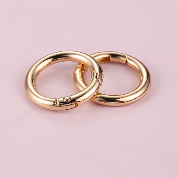 Bolsa 2 anillos de gatillo circulares de metal de 2 cm, accesorios de bricolaje, aleación para Bolso (dorado)