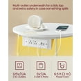 thumbnail image 3 of VASAGLE LILEA Collection - Side Table with Charging Station, Round End Table with Fabric Basket, LED Nightstand with USB Ports, Modern, for Living Room, Matte White and Camel Brown, 3 of 6