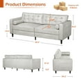 thumbnail image 6 of YODOLLA 84.2” Modern Sofas and Couches with 2 Bolster Pillows Mid Century Modern Sofa for The Living Room-White, 6 of 8