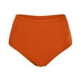 thumbnail image 3 of Bjutir Womens Black High Waisted Bikini Bottoms Retro Basic Full Coverage Swimsuit Mid Waist Bathing Suit Swim Bottom Summer Beach Swimming Pool Swim Briefs Orange S, 3 of 4