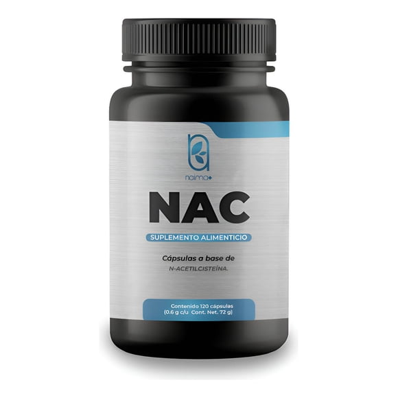 NAIMA NAC 120 Cápsulas | N-acetil Cisteína |Suplemento Alimenticio 100% Puro y Natural | Bienestar general | Antiaging | Antioxidante Natural | N-Acetyl Cysteine