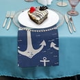 thumbnail image 4 of WERPE Anchor Pattern Symbolism Cloth Napkin Reusable Machine Washable Fabric for Events 4 PCS, 4 of 7