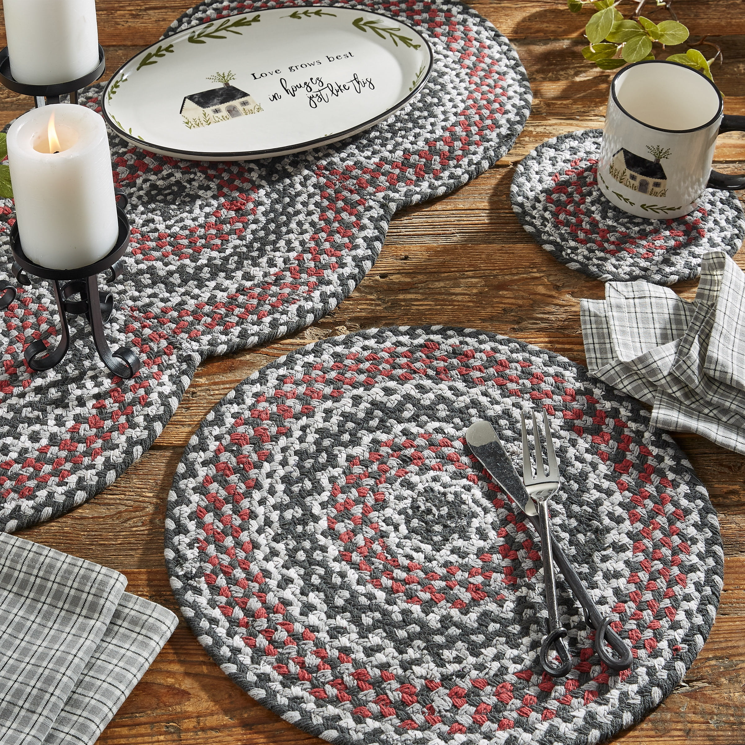 Park Designs Braided Limestone Table Runner 15" x 34"