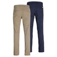 thumbnail image 2 of JACK&JONES Pantalones chinos para hombre, pack de 2 - JPSTMARCO JJDAVE 2PK, largo 32 Beige/Azul 30W/32L, 2 of 7