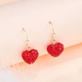 thumbnail image 6 of Lifetechs 2 Pair Women Hook Earrings Artificial Crystal Red Heart Glitter Pendant Dangle Earrings Jewelry Gift, 6 of 7