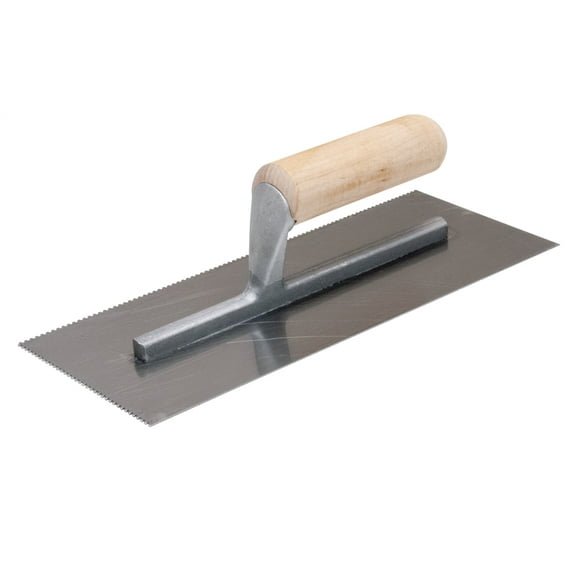 Marshalltown 972 Square Notch Trowel 1/16"x1/16"x1/16", Wood Handle