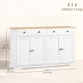 thumbnail image 3 of HOMCOM Sideboard Cabinet with Storage Drawers Adjustable Shelves White, 3 of 10