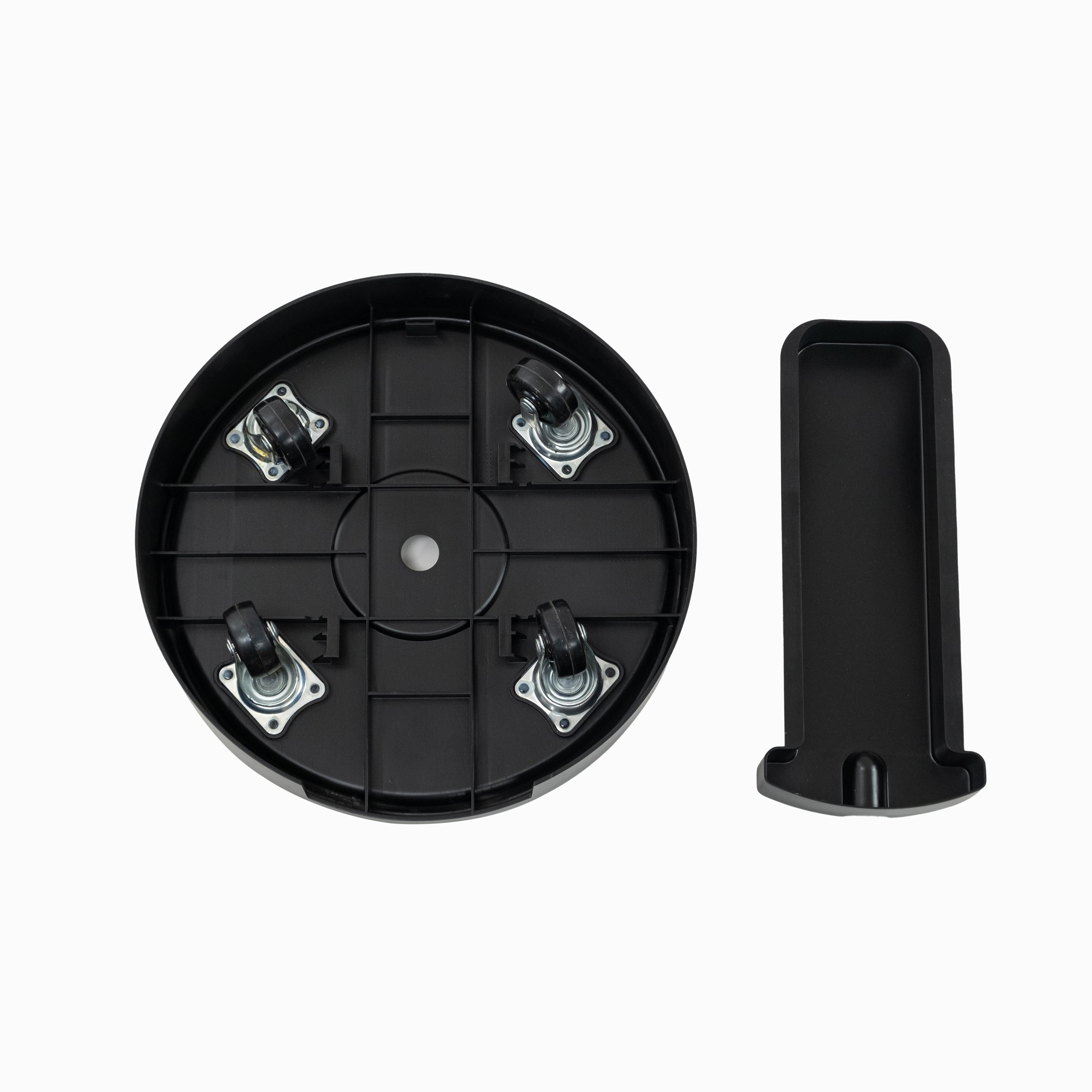 Mainstays 11 inch Round Resin Black Plant Caddy with 4 Wheels