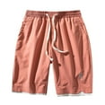 thumbnail image 1 of Wyzesi Shorts Overalls for Men Summer Solid Color Pants Printed Drawstring Loose Casual Sports Embroidered Runing Straight Shorts, 1 of 8