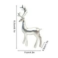 thumbnail image 4 of Uutvmp Silver Reindeer Sculpture, 2Pcs Silver Deer Figurines for Table Top Decor, Rustic Elk Figurine for Display Shelf, Small Cute Reindeer Statue Decor for Living Room Fireplace, 4 of 9