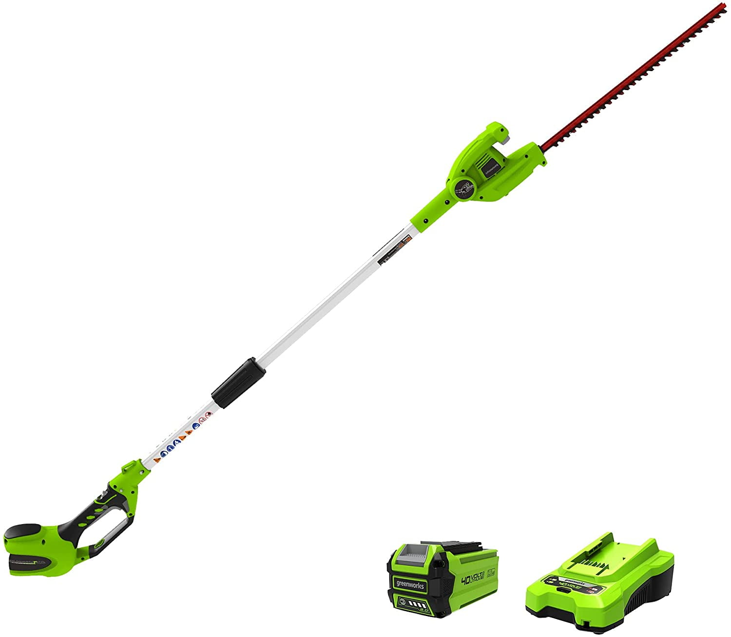 Discontinued Greenworks 40V 20inch Cordless Pole Hedge Trimmer with 2.0 Ah Battery and