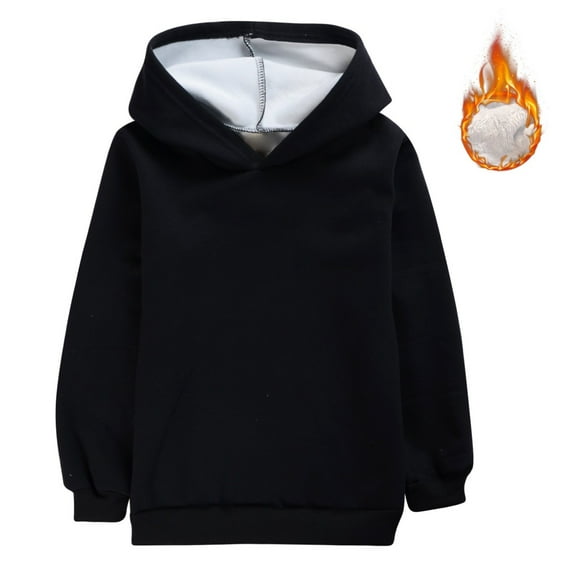 Generic Jackets for Children's Casual Fall Autumn Winter Boys Girls Pure Color Hoodie for Outdoor Lightweight Hoodies Clearance ﻿(3-4 Years,Black)