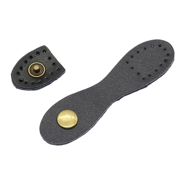 Suministros para hacer monederos con hebilla a presión de cuero sintético, monedero multifuncional hecho a mano. Negro
