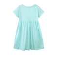 thumbnail image 2 of Bellafa Toddler Little Girl's Cotton Short Sleeve Sequin Rainbow Appliques Jersey Dresses 3T, 2 of 6