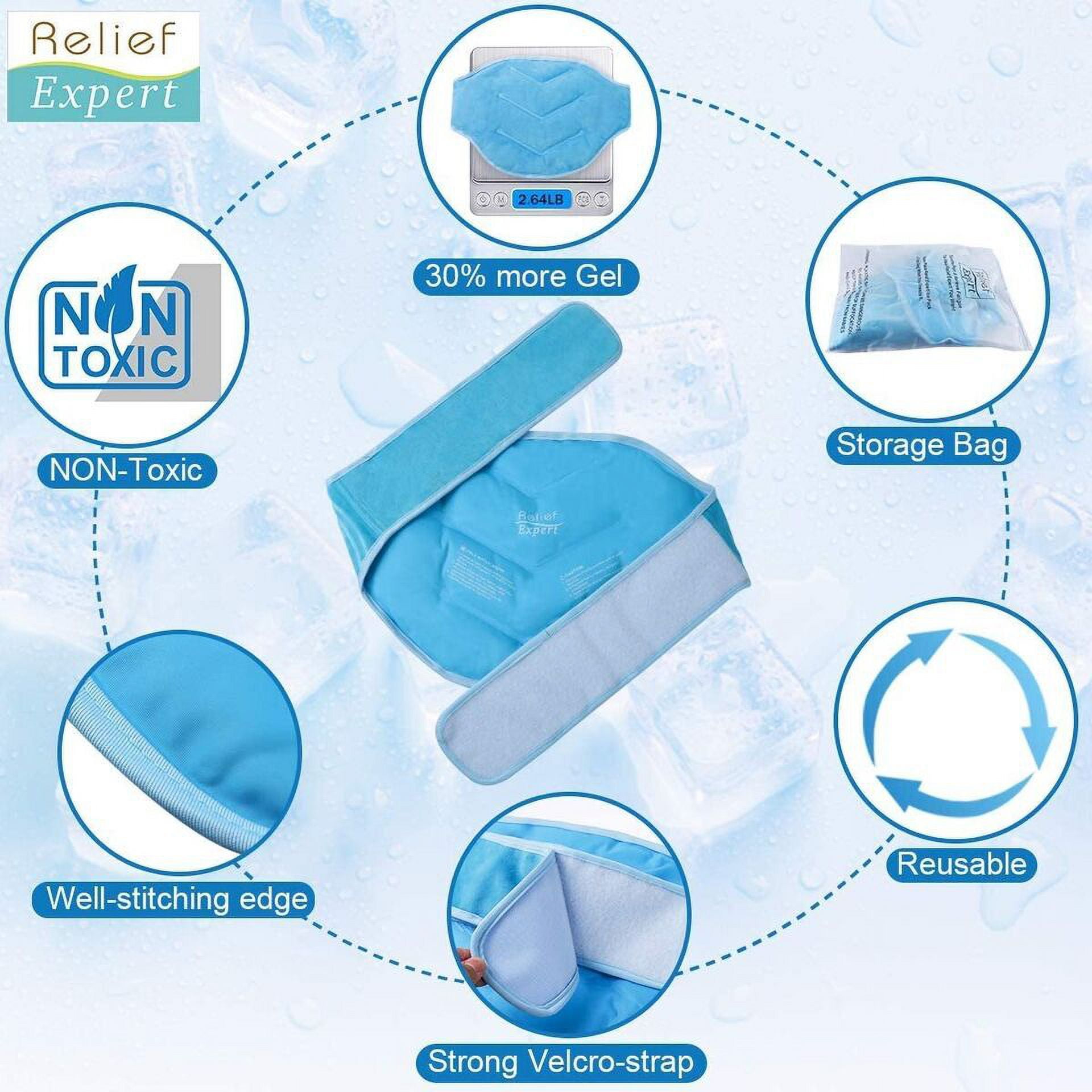 Relief Expert Gel Ice Pack Reusable Cold Press Therapy for Back Waist with Strap