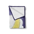 thumbnail image 2 of Gender Reveal Soft Flannel Fleece Blanket, Boy Sitting on the Moon Cloud Sky Childhood Greeting Concept Print, Cozy Plush for Indoor and Outdoor Use, 50" x 70", Indigo Yellow White, by Ambesonne, 2 of 6