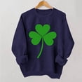 thumbnail image 2 of St Patricks Day Sweatshirt for Women Green Shamrock Printed Shirts Casual Long Sleeve Crew Neck Pullover Tops (XL, Navy), 2 of 6