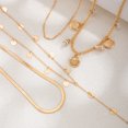 thumbnail image 6 of NICKSUN Boho Ocean Layered Necklace Set, Starfish Seashell Conch Imitation Pearl Multi-Strand Y Drop Choker, Gold Flat Snake Chain Beach Neck Jewelry for Women, 6 of 9