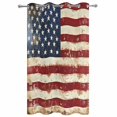 thumbnail image 2 of Outdoor Curtains for Patio Waterproof, American Flag Windproof Pravicy Outside Porch Blackout Curtain, Vintage Blue Red USA Flag Retro Sun Blocking Grommets Curtains for Cabana Gazebo 54"x108", 2 of 9