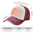 thumbnail image 3 of Orange And White Striped Baseball Cap Distressed Adjustable Vintage Cotton Denim Hat for Women Men, 3 of 7