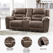 Signature Design by Ashley Stoneland Power Reclining Loveseat in Fossil