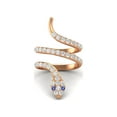 thumbnail image 2 of 925 Sterling Silver Rose Vermeil Snake Women Wrap Ring Natural Tanzanite Cobra Snake Rings, 2 of 4