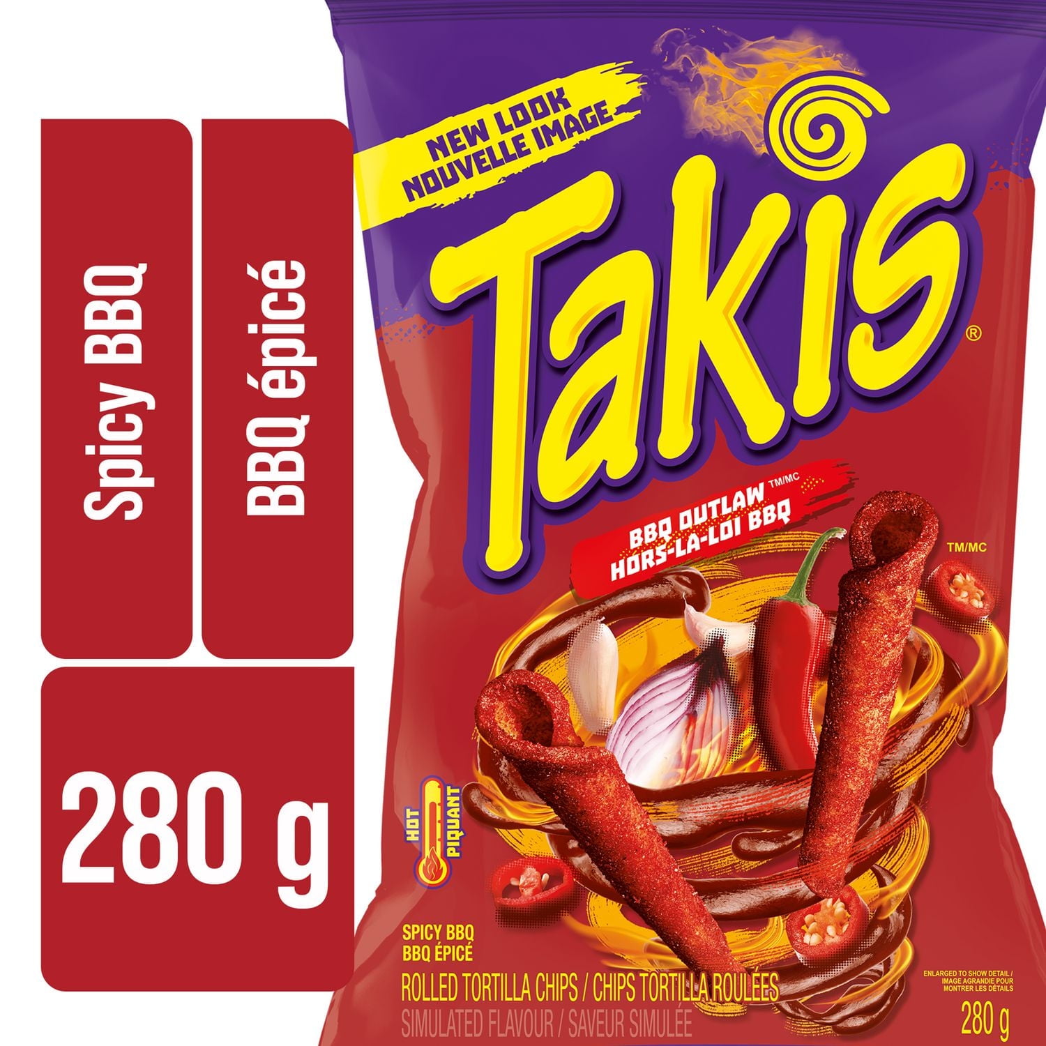 Croustilles de tortilla roulées TAKISᴹᴰ Hors-la-loi, saveur BBQ épicé 280g