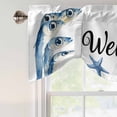 thumbnail image 5 of Ocean Blue Fish Tie Up Valances Curtain, Adjustable Kitchen Welcome Nautical Sea Watercolor Fish Starfish Valances for Windows Decor, Rod Pocket Short Curtains Set for Bedroom/Bathroom, 60"x18", 5 of 9