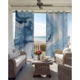 thumbnail image 6 of Blue Marble Kitchen Curtains Summer Ocean Wave Blue Ombre Cafe Short Curtains for Bathroom Blackout Window Curtain Grommet Small Window Treatment Tier Drapes for Bedroom Living Room 27.5"x39"x2, 6 of 9
