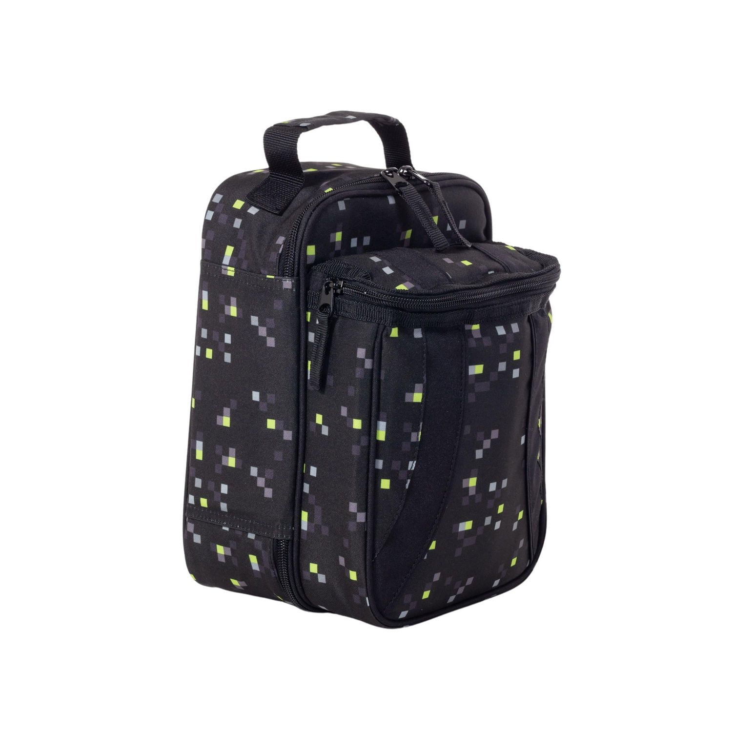 Deluxe front pocket lunch bag, pixel pattern