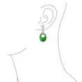 thumbnail image 3 of Bling Jewelry Womens Dyed Green Jade Good Fortune Dangle Gemstone Earrings in Sterling Silver, 3 of 5