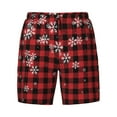 thumbnail image 4 of Lsque Mens Swim Trunks Red Buffalo Plaid Pattern - Bathing Suit Compression Liner - Beach Swim Shorts Swimwear - (S-3XL) - Stretch Quick Dry -XX-Large, 4 of 9