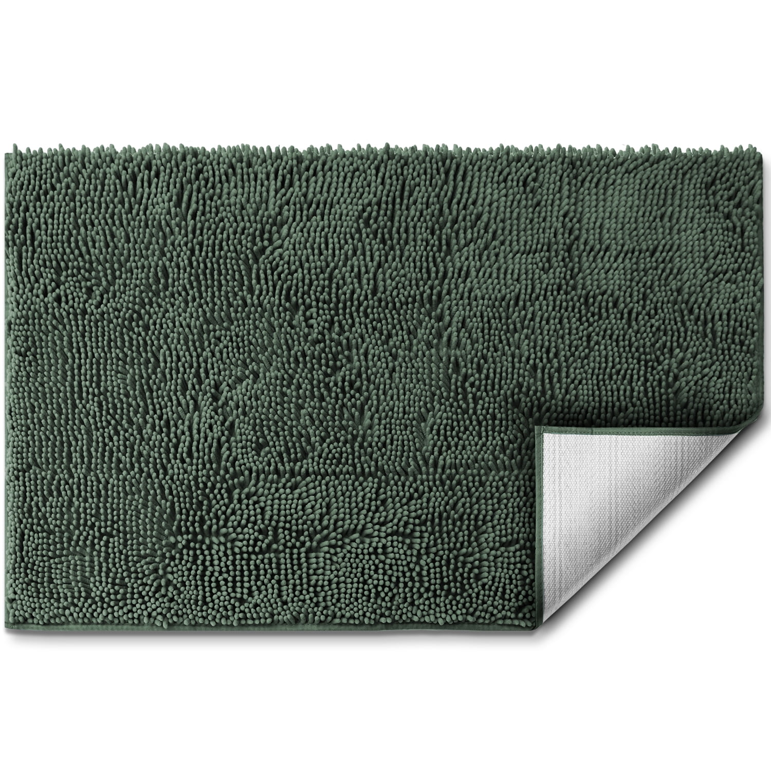 Nestl Bathroom Rugs, Machine Washable Bath Mats For bathroom Floor Rugs, Nonslip Backing Rubber Bath Rug, Hunter