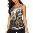 thumbnail image 1 of Fotbe Graceful Snow Leopard Blusas Sin Mangas para Mujer – Estilo Casual, Corte Suelto, Slim-Fit, Cuello Redondo Deportivo, Tops de Verano para Gimnasio y Yoga-XX-Large, 1 of 7