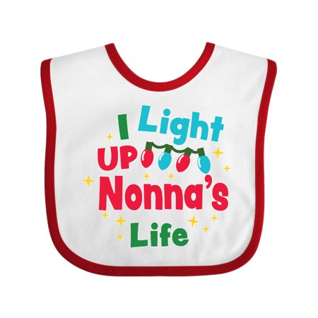 

Inktastic Christmas I Light up Nonna s Life Gift Baby Boy or Baby Girl Bib