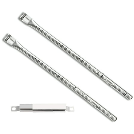 2-Pack Burners & 1 Crossover Channel for Charbroil Performance 2 Burner Gas Grills 463660021, 463660421, G327-2100-W1 Burners for Char Broil Replacement Parts, 401 Stainless Steel