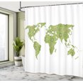 thumbnail image 5 of Ambesonne World Map Shower Curtain, Mandala Style Chart View, 69"Wx70"L, Lime Green, 5 of 5