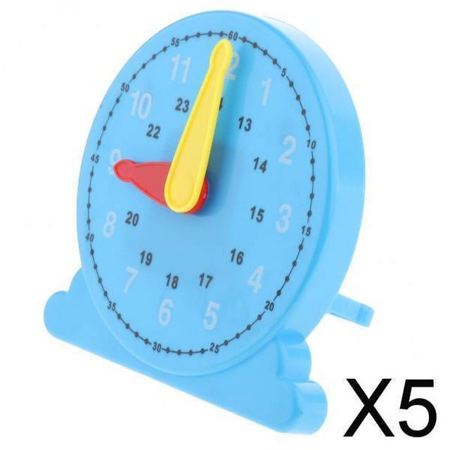 Reloj Didáctico de Plástico Baoblaze Rompecabezas de Números y Tiempo 5 piezas