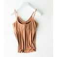 thumbnail image 4 of Lixiuxyad Tank Tops for Women Shelf Bra Camisoles Adjustable Spaghetti Strap Tank Tops Basic Layer(Brown M), 4 of 6