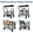 thumbnail image 2 of Tripland Wagon Stroller for Kids, 2-Seater All-Terrain Wagon with Canopy,Pull & Push Handle,Gray, 2 of 11