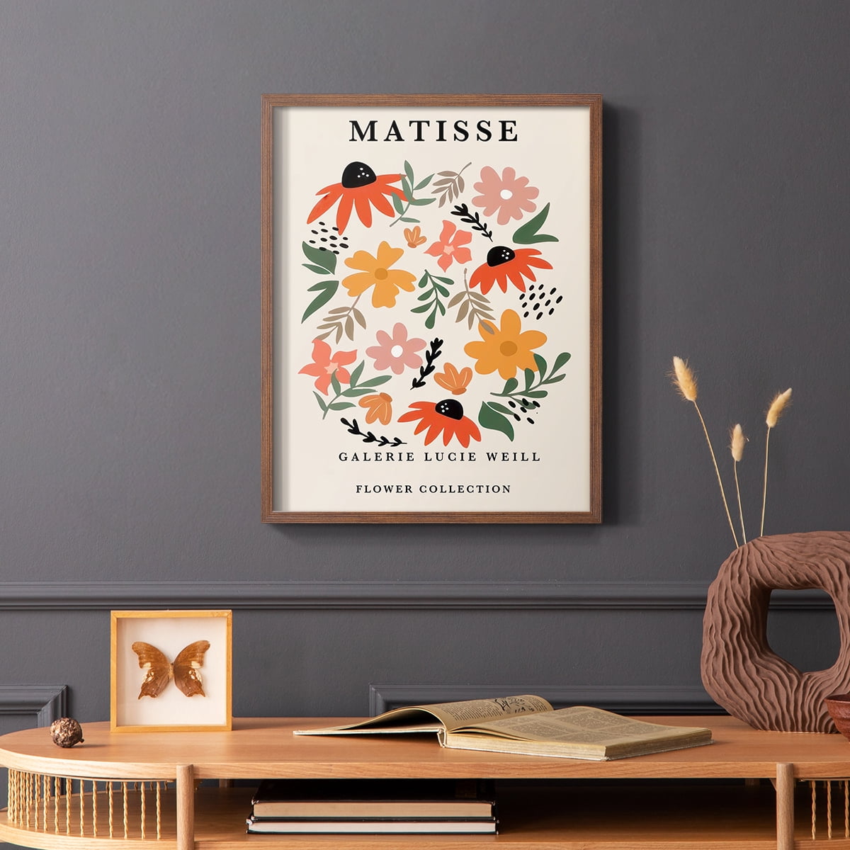 Matisse CXCI Framed Print in Brown Solid Wood 11 x 14 Framed Print