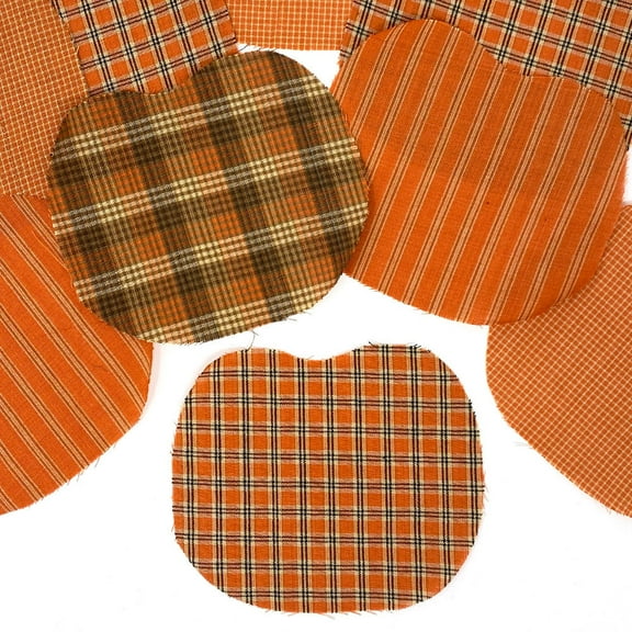 JCS 6" Precut Pumpkin Shaped Homespun Fabric - Set of 12