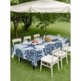 thumbnail image 4 of Outdoor Tablecloth with Umbrella Hole for Patio/Picnic/Party/Camping, Navy Blue Coastal Waterproof Table Cloth Rectangle Table Cover Washable, Vintage Starfish Shell Summer Tropical (54"x 80"), 4 of 9