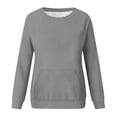 thumbnail image 3 of Dyegold Women Hoodie Teen Girls Crewneck Plain Pullover Tops Grey Sweatshirt For Women Oversized Sweatshirt For Women Fall Outfits Holiday ​Halloween ​Crewneck Sweatshirts Women ​On-trend Low Spend, 3 of 4