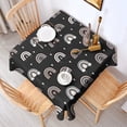 thumbnail image 2 of Black Boho Bohemia Rainbow Hearts Pattern Square Tablecloth,Waterproof Square Table Cover,Wipeable Spillproof Washable Table Cover for Home Kitchen Party Decor 60"x60"(152x152cm), 2 of 6
