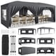 thumbnail image 1 of Yeshouse Carpa plegable de 3 x 6 m con ventanas de polietileno, bolsa con ruedas, paredes laterales extraíbles, refugio impermeable para fiestas, jardines, eventos y bodas, 1 of 10