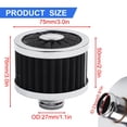 thumbnail image 3 of 23mm Car Air Filter Cold Air Intake Filter High Flow Vent Valve Cover Breather, 3 of 12